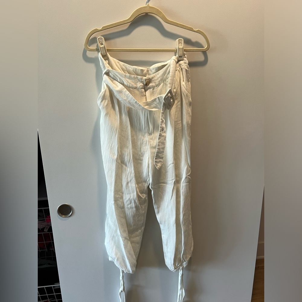 Linen pants with belt